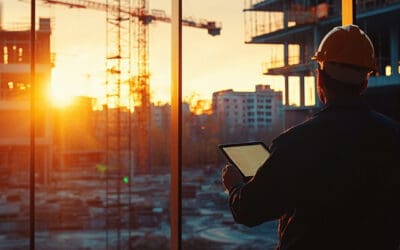 construction worker with tablet